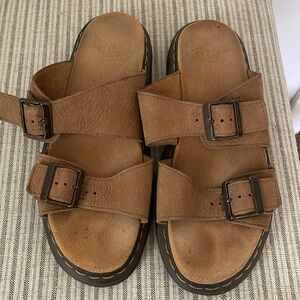 Dr Martens Josef Suede Slide Sandals Savannah Tan 10